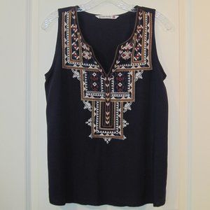 Given Kale Sleeveless Navy Top